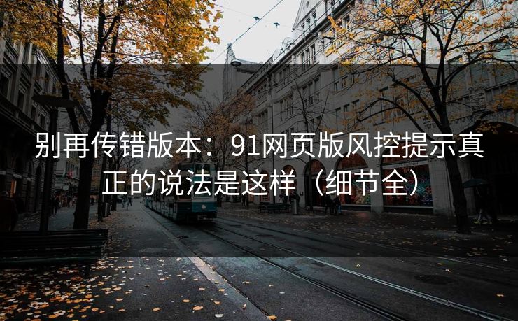 别再传错版本：91网页版风控提示真正的说法是这样（细节全）
