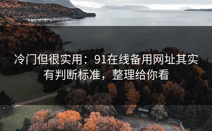 冷门但很实用:91在线备用网址其实有判断标准,整理给你看 冷门但很实用:91在线备用网址其实有判断标准,整理给你看