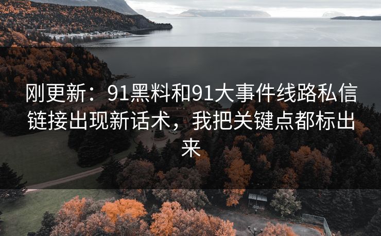 刚更新：91黑料和91大事件线路私信链接出现新话术，我把关键点都标出来
