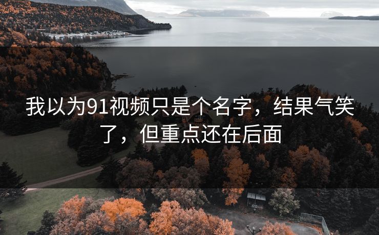 我以为91视频只是个名字，结果气笑了，但重点还在后面